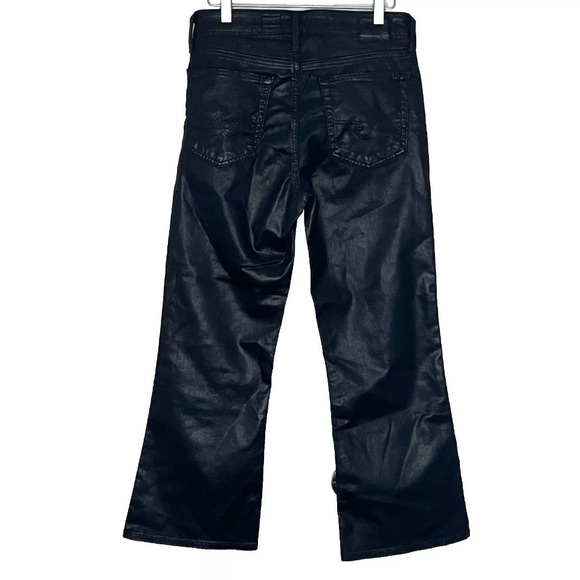 AG Adriano Goldschmied The Quinne high rise flare jeans size 30 black coated - Picture 3 of 13
